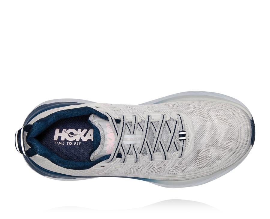 Hoka One One Walking Shoes Womens Grey - Bondi 6 - 32974KXHJ